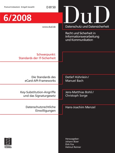 Datenschutz und Datensicherheit - DuD 6/2008