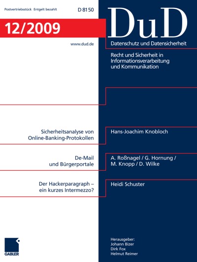 Datenschutz und Datensicherheit - DuD 12/2009