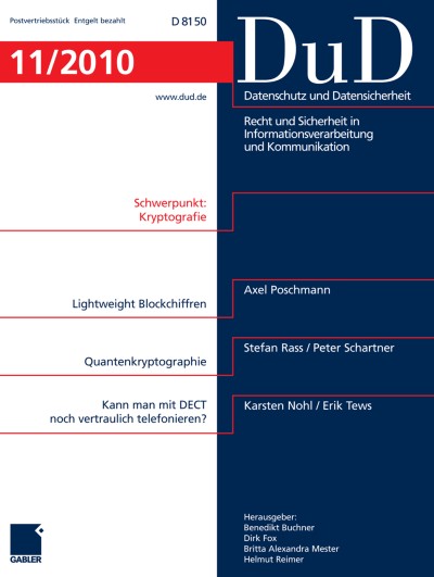 Datenschutz und Datensicherheit - DuD 11/2010