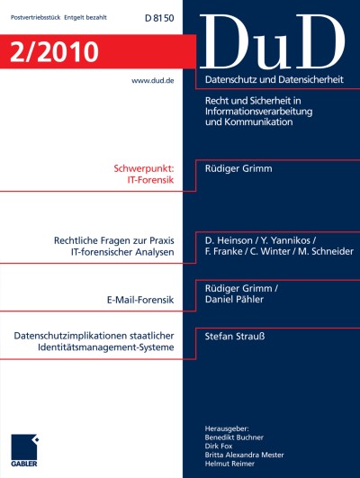 Datenschutz und Datensicherheit - DuD 2/2010