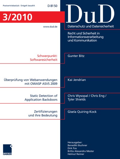 Datenschutz und Datensicherheit - DuD 3/2010