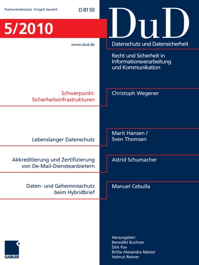 Datenschutz und Datensicherheit - DuD 5/2010
