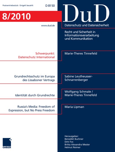 Datenschutz und Datensicherheit - DuD 8/2010
