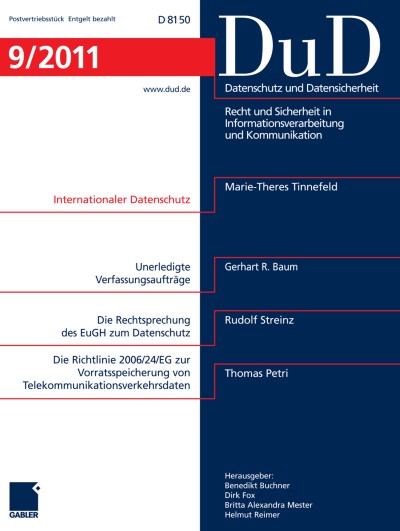 Datenschutz und Datensicherheit - DuD 9/2011