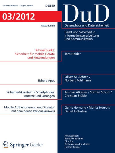 Datenschutz und Datensicherheit - DuD 3/2012