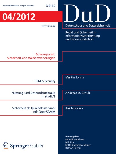 Datenschutz und Datensicherheit - DuD 4/2012