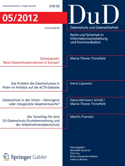 Datenschutz und Datensicherheit - DuD 5/2012
