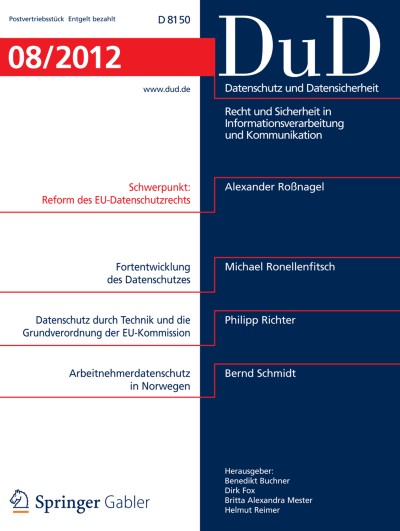 Datenschutz und Datensicherheit - DuD 8/2012