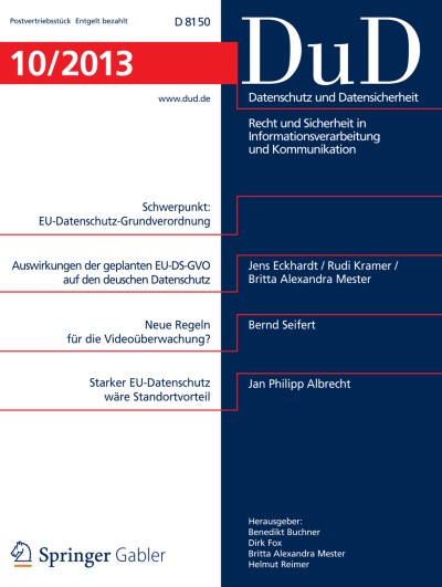 Datenschutz und Datensicherheit - DuD 10/2013
