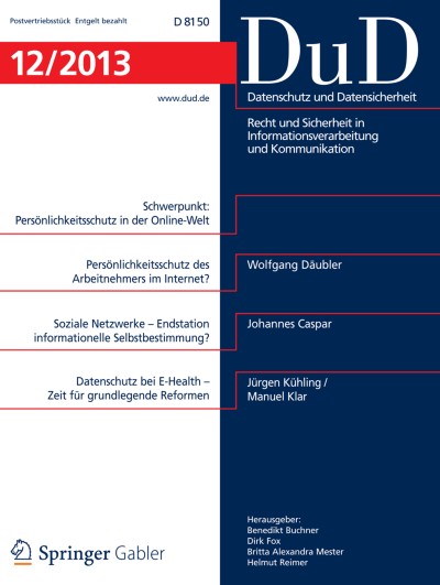Datenschutz und Datensicherheit - DuD 12/2013