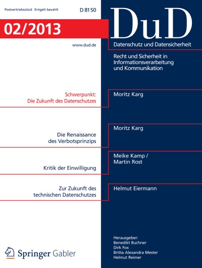 Datenschutz und Datensicherheit - DuD 2/2013