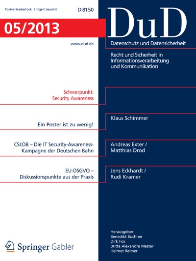Datenschutz und Datensicherheit - DuD 5/2013
