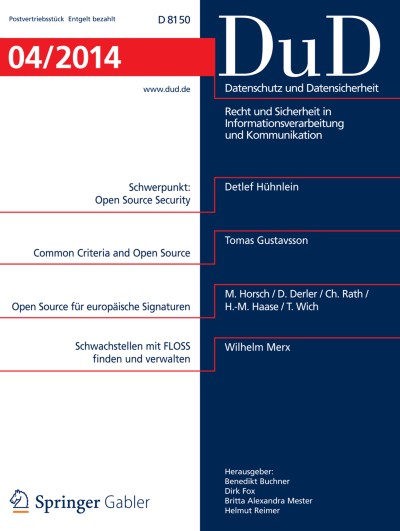 Datenschutz und Datensicherheit - DuD 4/2014