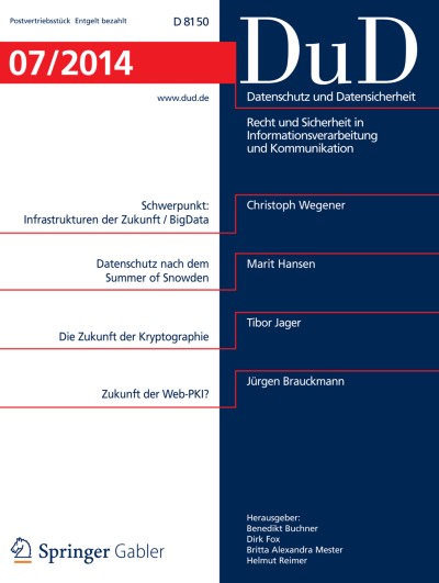 Datenschutz und Datensicherheit - DuD 7/2014