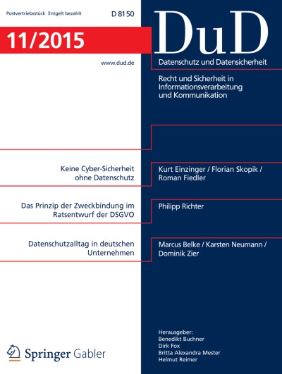 Datenschutz und Datensicherheit - DuD 11/2015