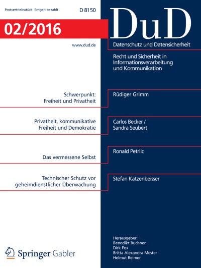 Datenschutz und Datensicherheit - DuD 2/2016