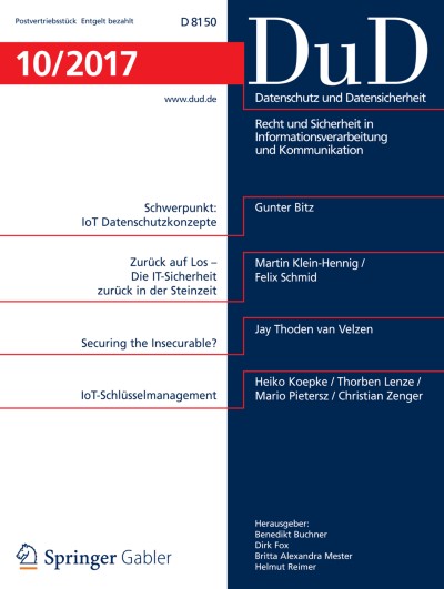 Datenschutz und Datensicherheit - DuD 10/2017