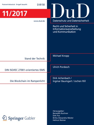 Datenschutz und Datensicherheit - DuD 11/2017