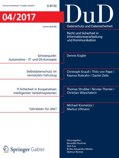 Datenschutz und Datensicherheit - DuD 4/2017