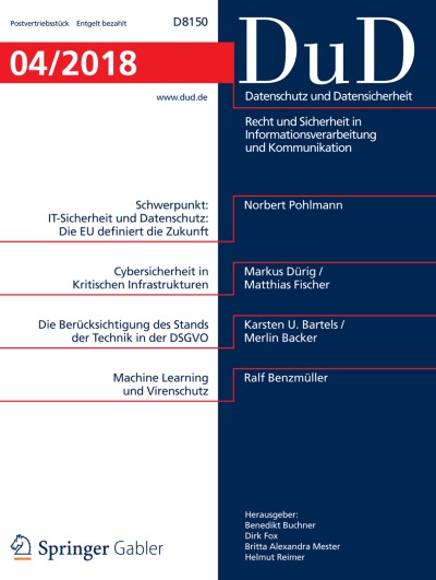 Datenschutz und Datensicherheit - DuD 4/2018