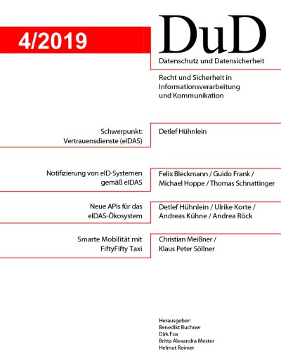 Datenschutz und Datensicherheit - DuD 4/2019