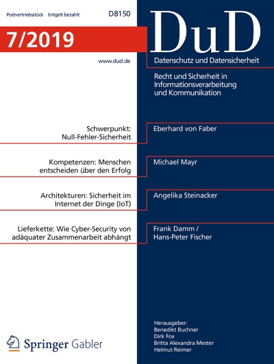 Datenschutz und Datensicherheit - DuD 7/2019