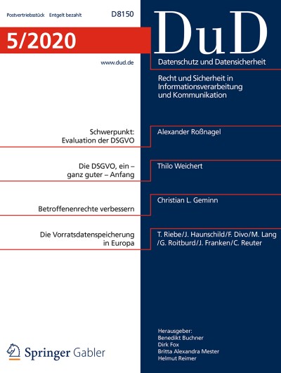 Datenschutz und Datensicherheit - DuD 5/2020