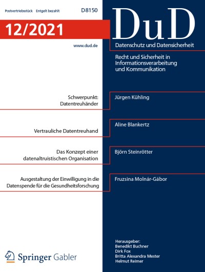 Datenschutz und Datensicherheit - DuD 12/2021