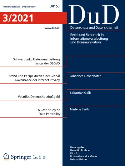 Datenschutz und Datensicherheit - DuD 3/2021