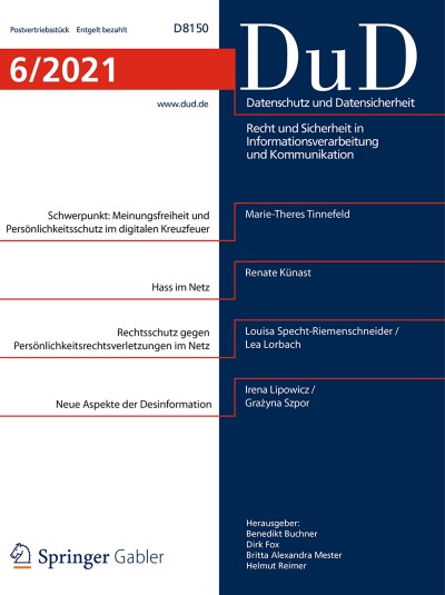 Datenschutz und Datensicherheit - DuD 6/2021