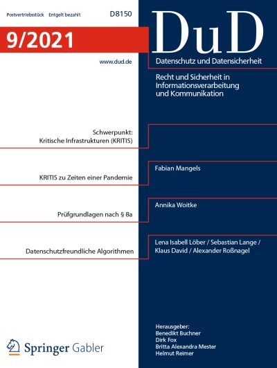 Datenschutz und Datensicherheit - DuD 9/2021