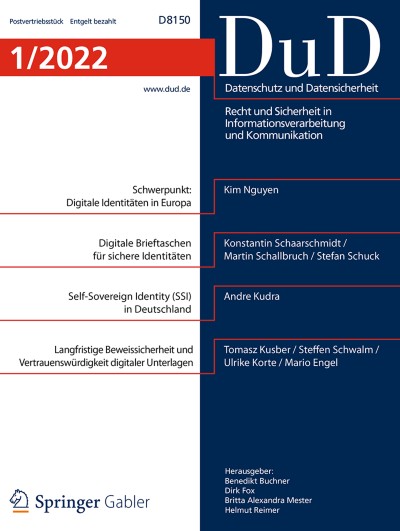 Datenschutz und Datensicherheit - DuD 1/2022