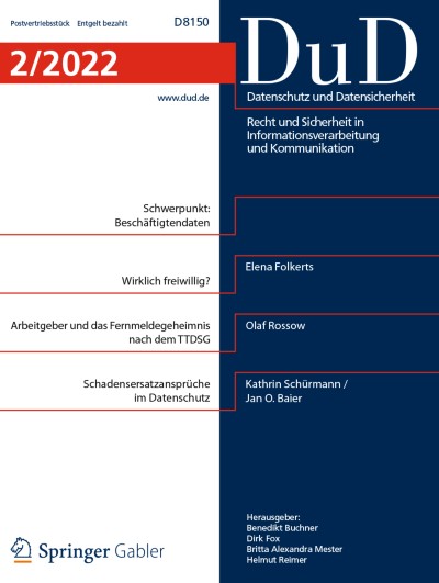 Datenschutz und Datensicherheit - DuD 2/2022