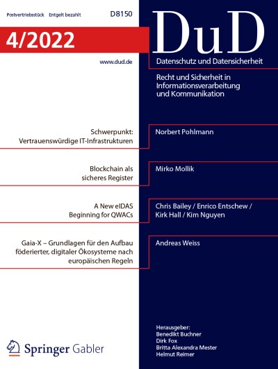 Datenschutz und Datensicherheit - DuD 4/2022