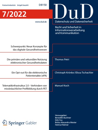 Datenschutz und Datensicherheit - DuD 7/2022