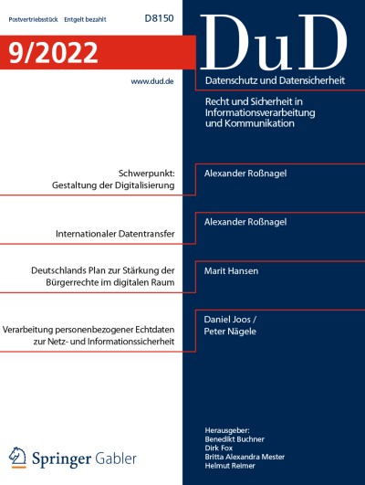 Datenschutz und Datensicherheit - DuD 9/2022