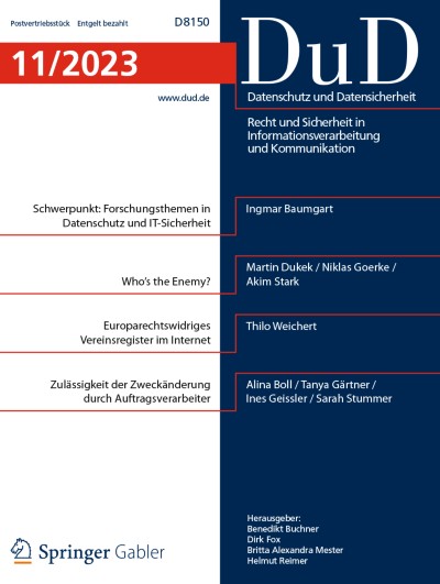 Datenschutz und Datensicherheit - DuD 11/2023