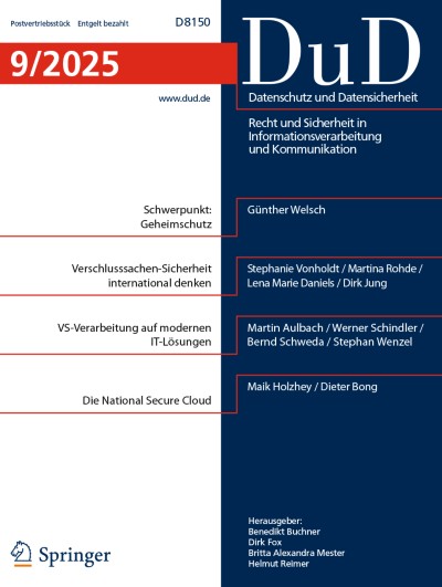 Datenschutz und Datensicherheit - DuD 9/2025