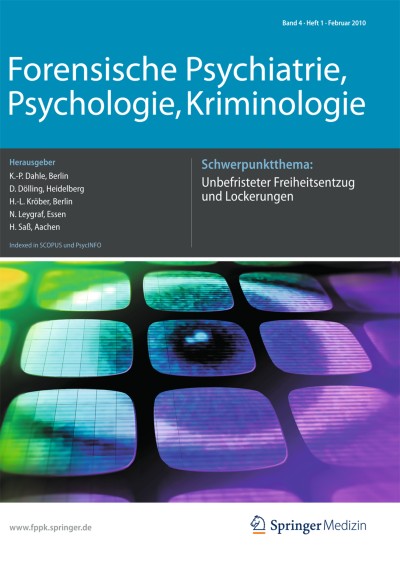 Forensische Psychiatrie, Psychologie, Kriminologie 1/2010