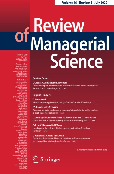 Review of Managerial Science 5/2022