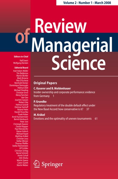 Review of Managerial Science 1/2008