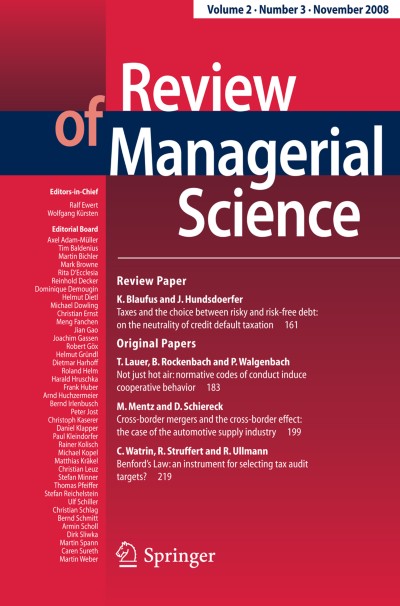Review of Managerial Science 3/2008