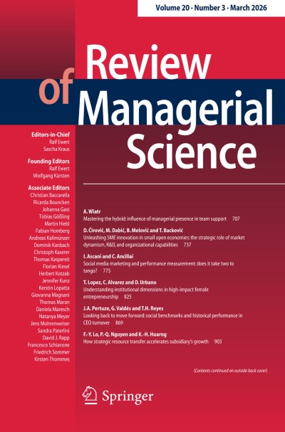 Review of Managerial Science 3/2026 | springerprofessional.de