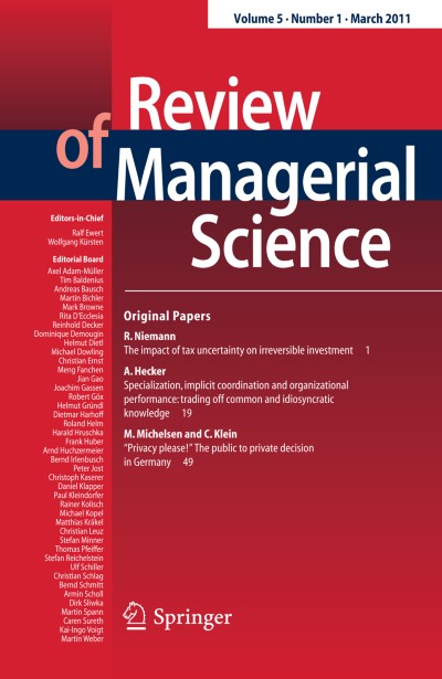 Review of Managerial Science 1/2011