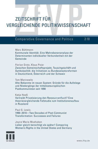 Zeitschrift für Vergleichende Politikwissenschaft 2/2010
