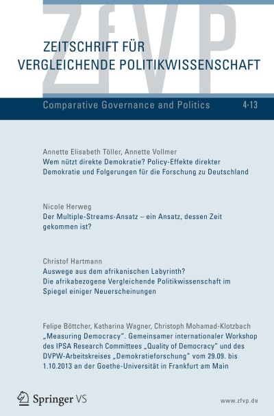 Zeitschrift für Vergleichende Politikwissenschaft 4/2013
