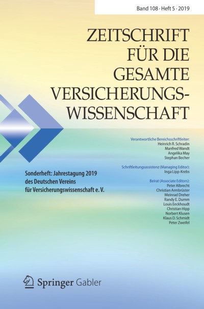 Link to Journal Zeitschrift für die gesamte Versicherungswissenschaft
