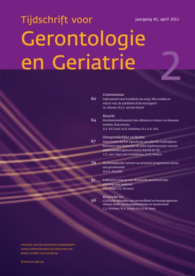 Tijdschrift voor Gerontologie en Geriatrie 2/2011