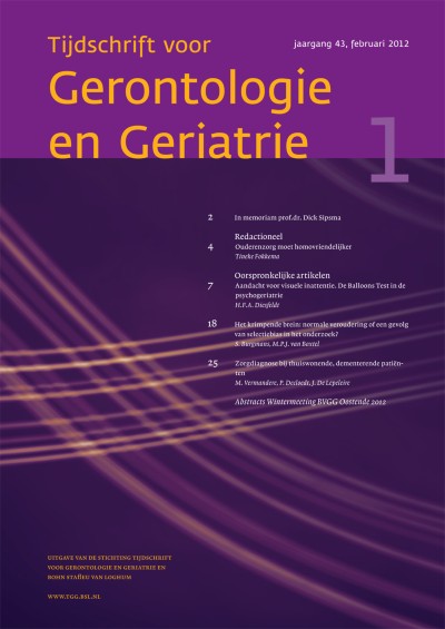 Tijdschrift voor Gerontologie en Geriatrie 1/2012