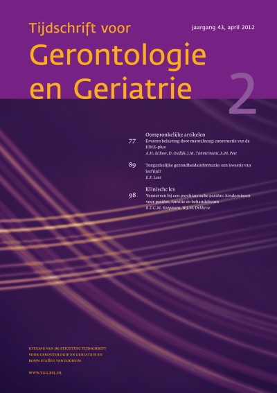 Tijdschrift voor Gerontologie en Geriatrie 2/2012